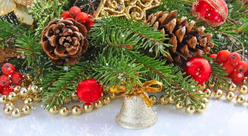 Christmas Decoration Arrangement — Green, Festive, Winter, Photograph