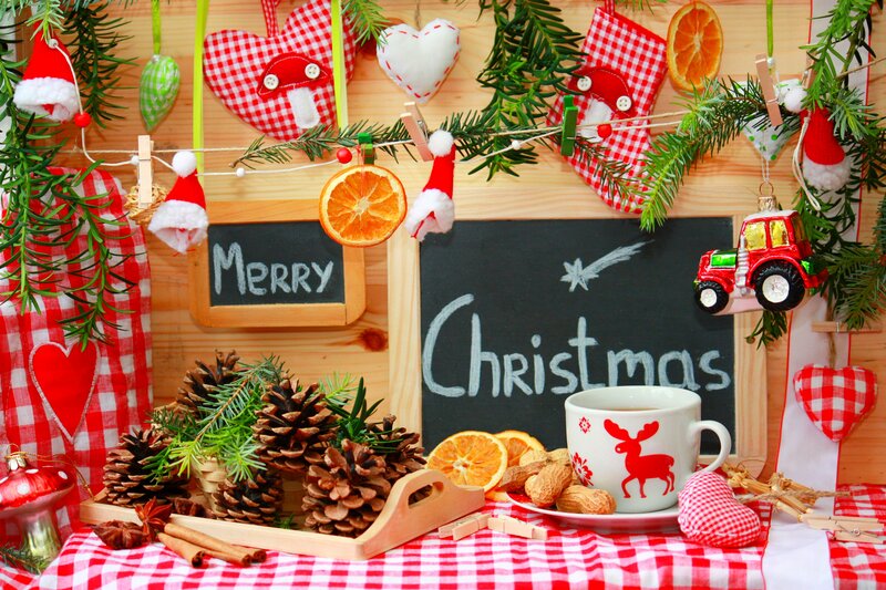Christmas Decoration Display — Red, Festive