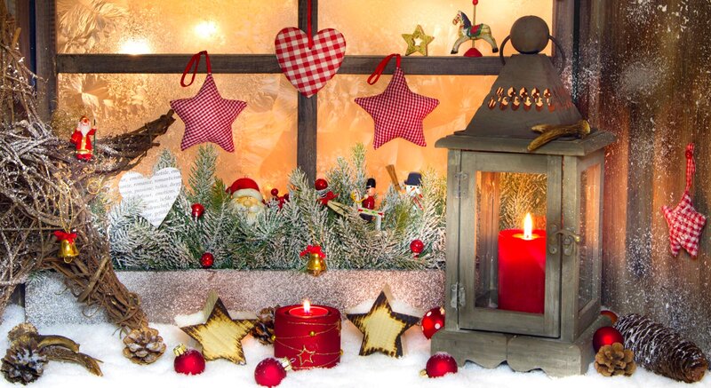 Christmas Decoration Display — Red, Festive, Winter