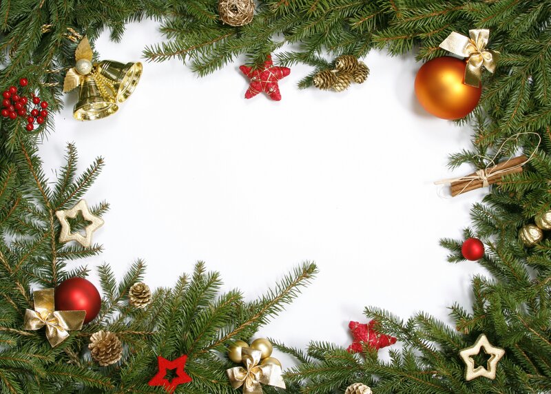 Christmas Decoration Frame — Green, Festive, Winter, Photograph