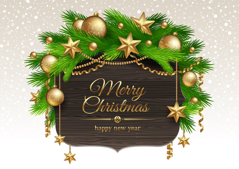 Christmas Decoration Frame — Green, Festive, Winter, Vector Art