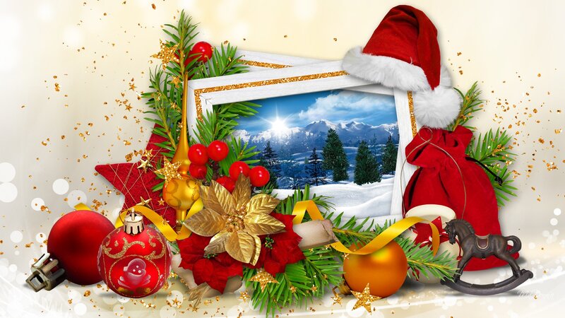 Christmas Decoration Frame — Red