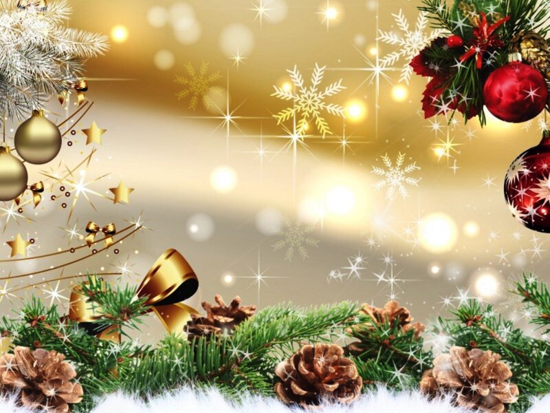 Christmas Decoration — Gold, Festive, Winter, Digital Art
