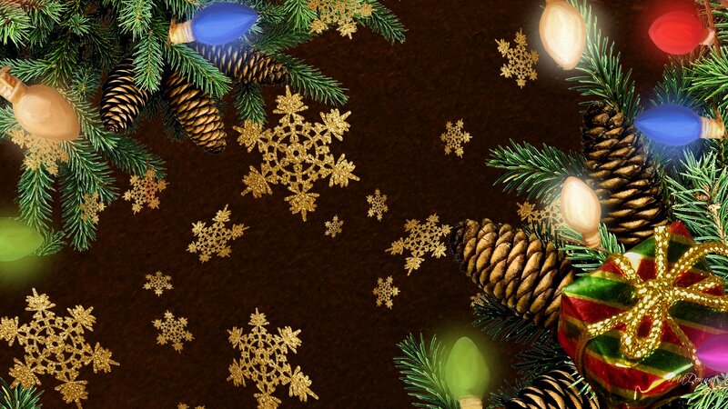 Christmas Decoration — Green, Festive, Winter, Digital Art