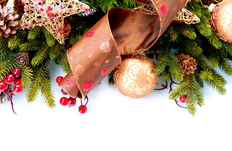 Christmas Decoration — Green, Festive, Winter, Photograph, Pine Branches