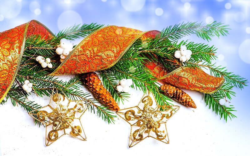Christmas Decoration — Green, Festive, Winter, Photograph