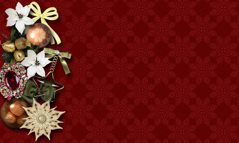 Christmas decoration on red background