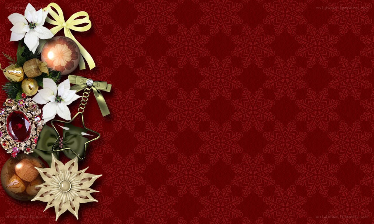 Christmas decoration on red background
