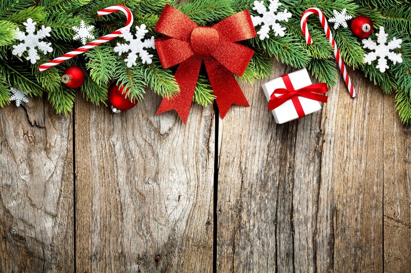 Christmas Decoration on Wood — Green
