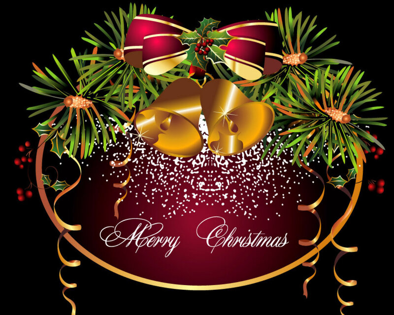 Christmas Decoration — Red, Festive, Winter, Vector Art, Bell