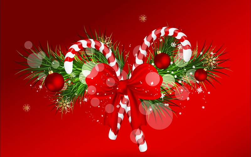 Christmas Decoration — Red, Festive, Winter, Vector Art, Candy Canes