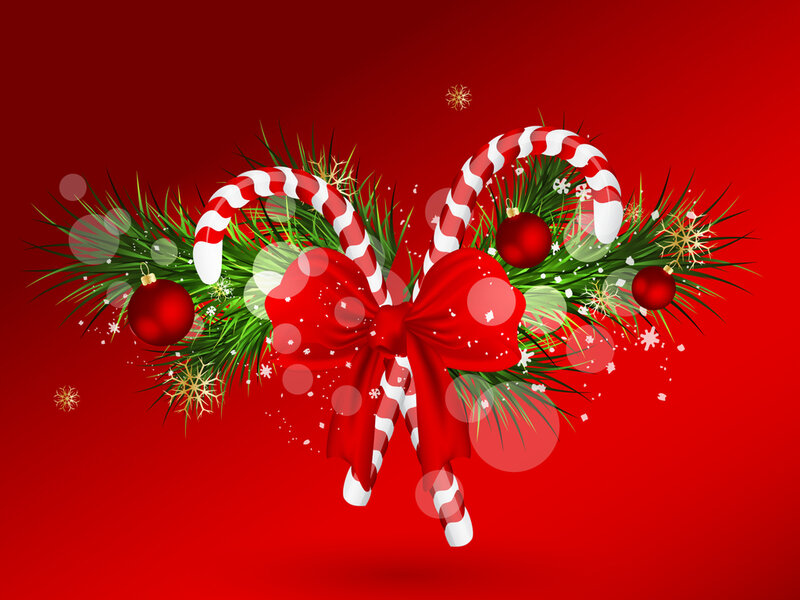 Christmas Decoration — Red, Festive, Winter, Vector Art