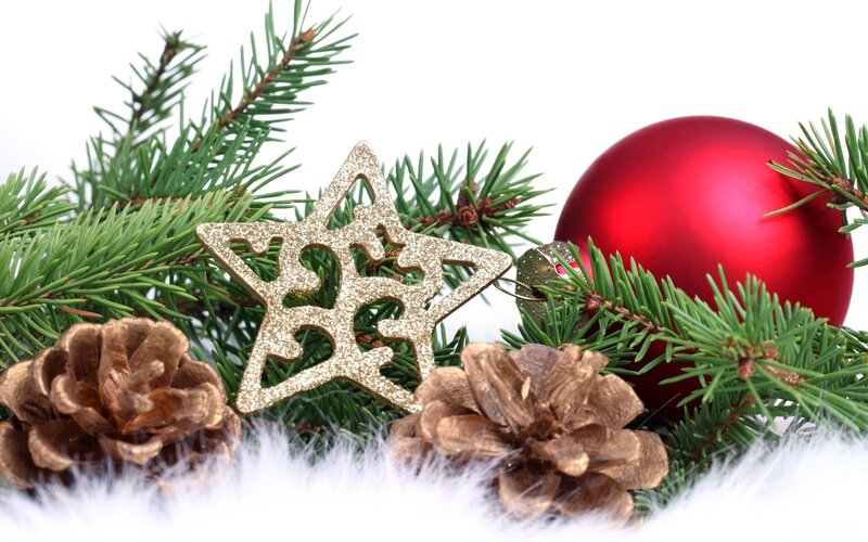Christmas decoration with pine branches