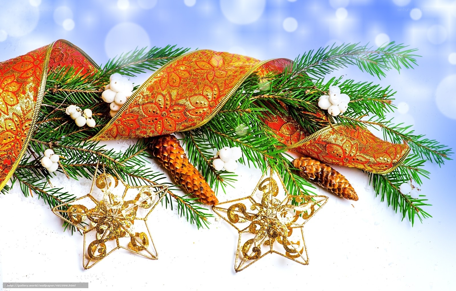 Christmas decoration with pine branches