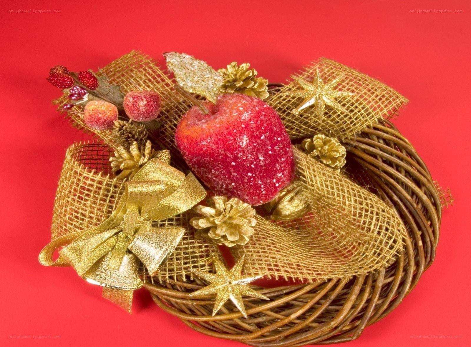 Christmas decoration with red apple