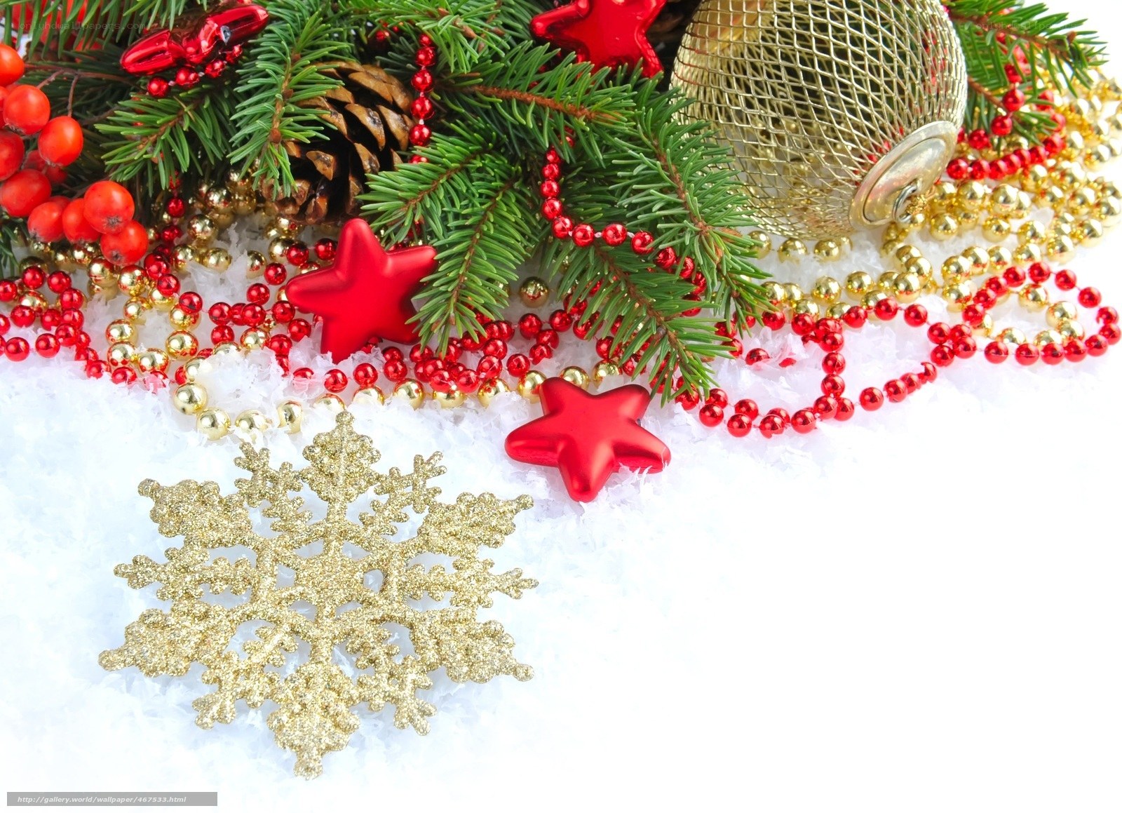 Christmas decoration with snow