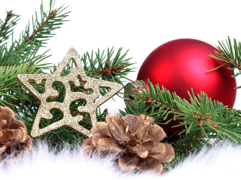 Christmas decoration with star and ornament
