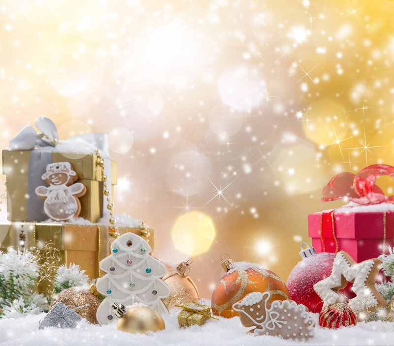 Christmas Decorations — Gold, Festive, Winter, Photograph
