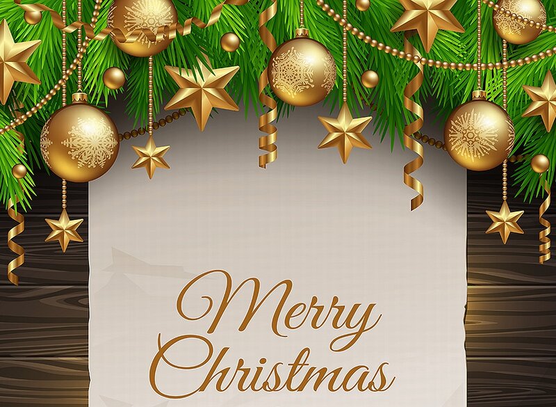 Christmas Decorations — Green, Festive, Winter, Digital Art