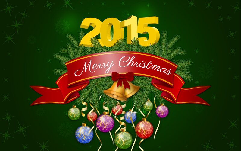 Christmas Decorations — Green, Festive, Winter, Illustration