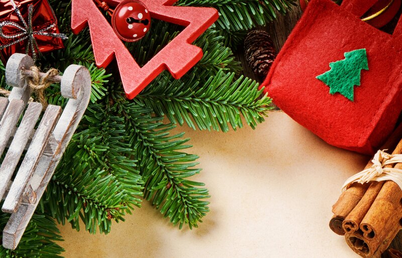 Christmas Decorations — Green, Festive, Winter, Photograph, Pine Branches