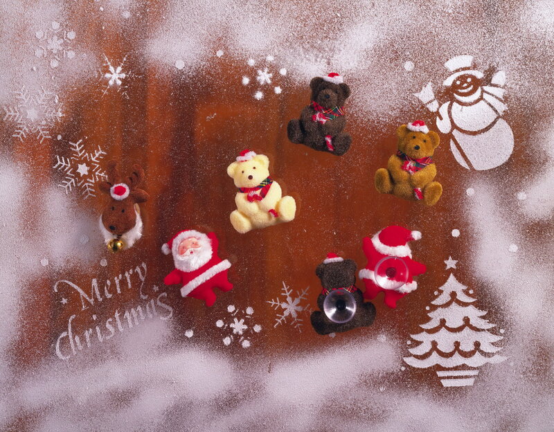 Christmas Decorations on Glass