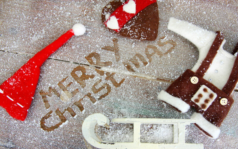 Christmas Decorations on Snow — White