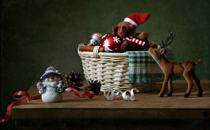 Christmas Decorations on Table — Green