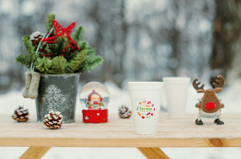 Christmas Decorations on Table — White, Festive