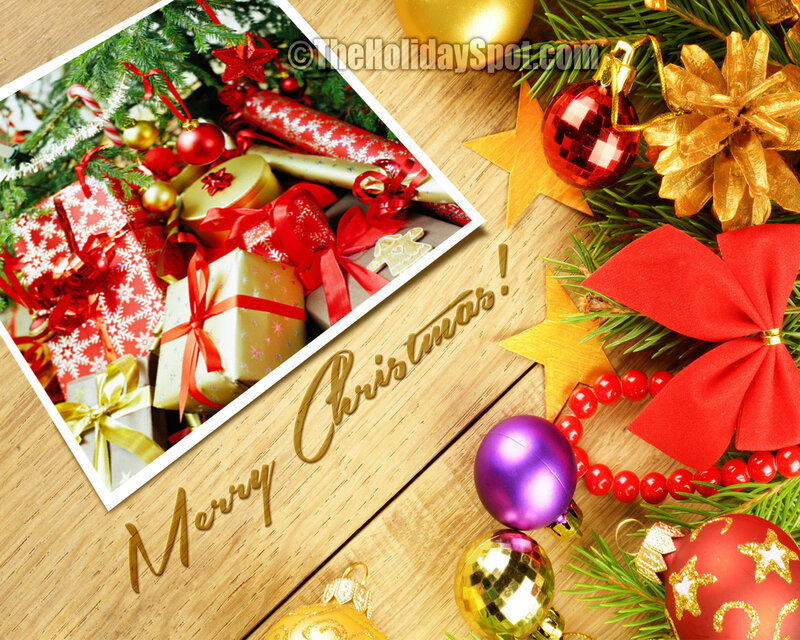 Christmas Decorations on Wood — Red, Festive, Winter