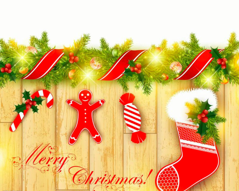 Christmas Decorations — Red, Festive, Winter, Illustration