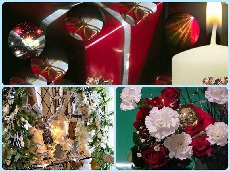 Christmas Decorations — Red, Festive, Winter, Photograph, Candles, Flowers