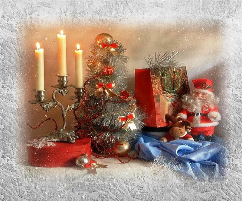 Christmas Decorations — Red, Festive, Winter, Photograph, Candles