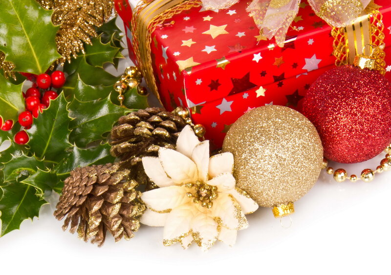 Christmas Decorations — Red, Festive, Winter, Photograph