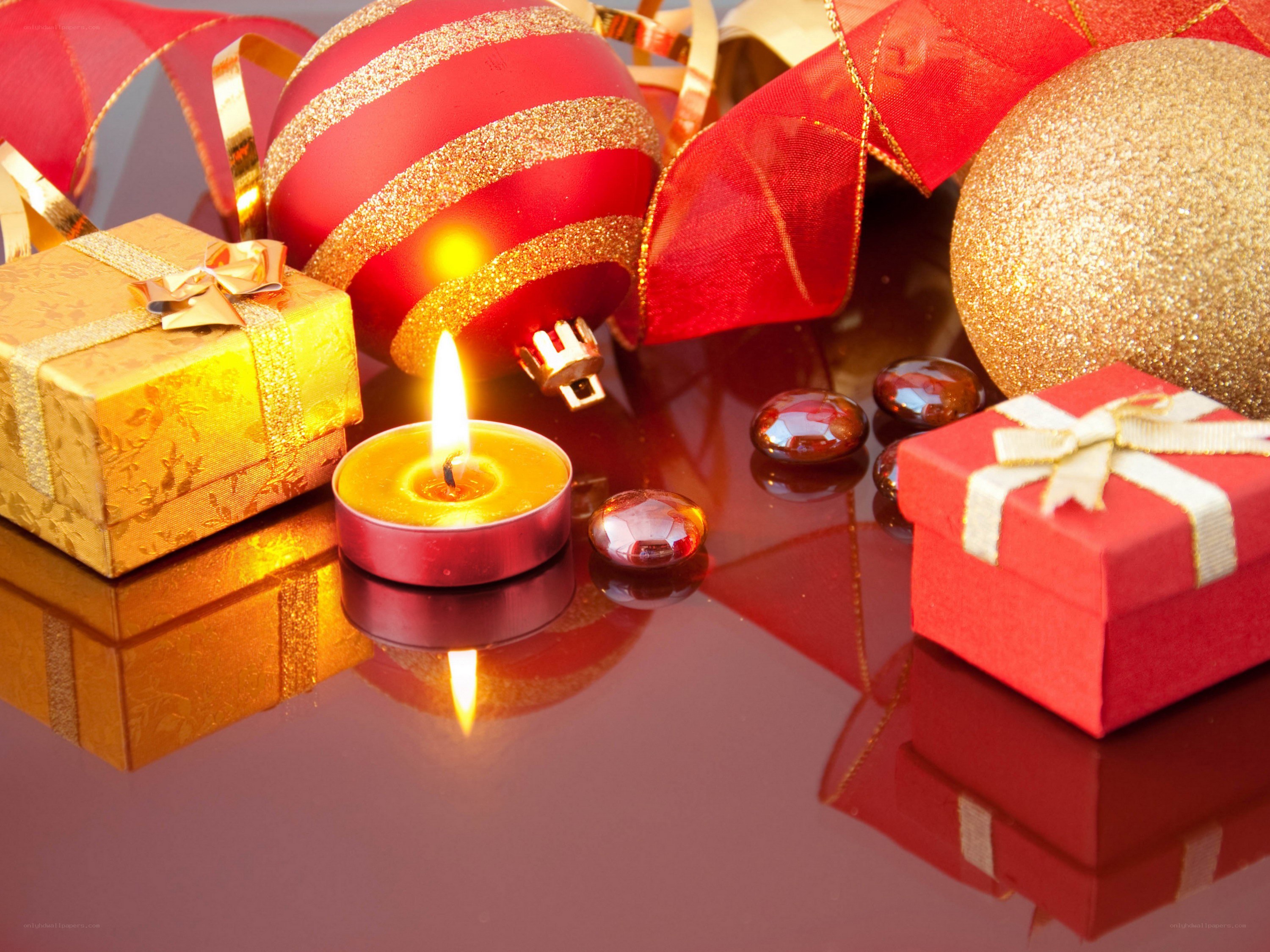 Christmas decorations with candle