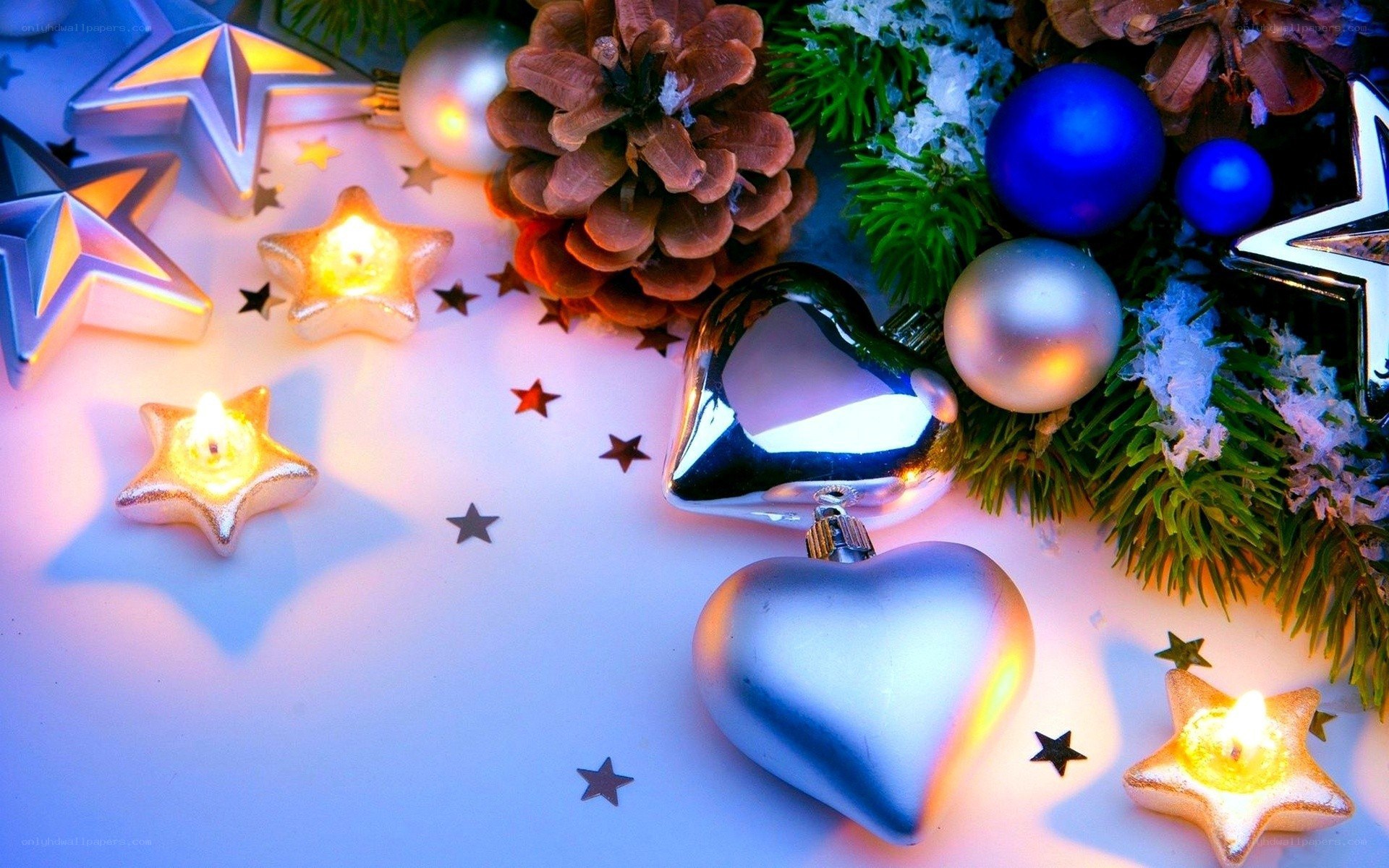 Christmas decorations with candles