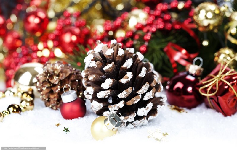 Christmas decorations with pinecones