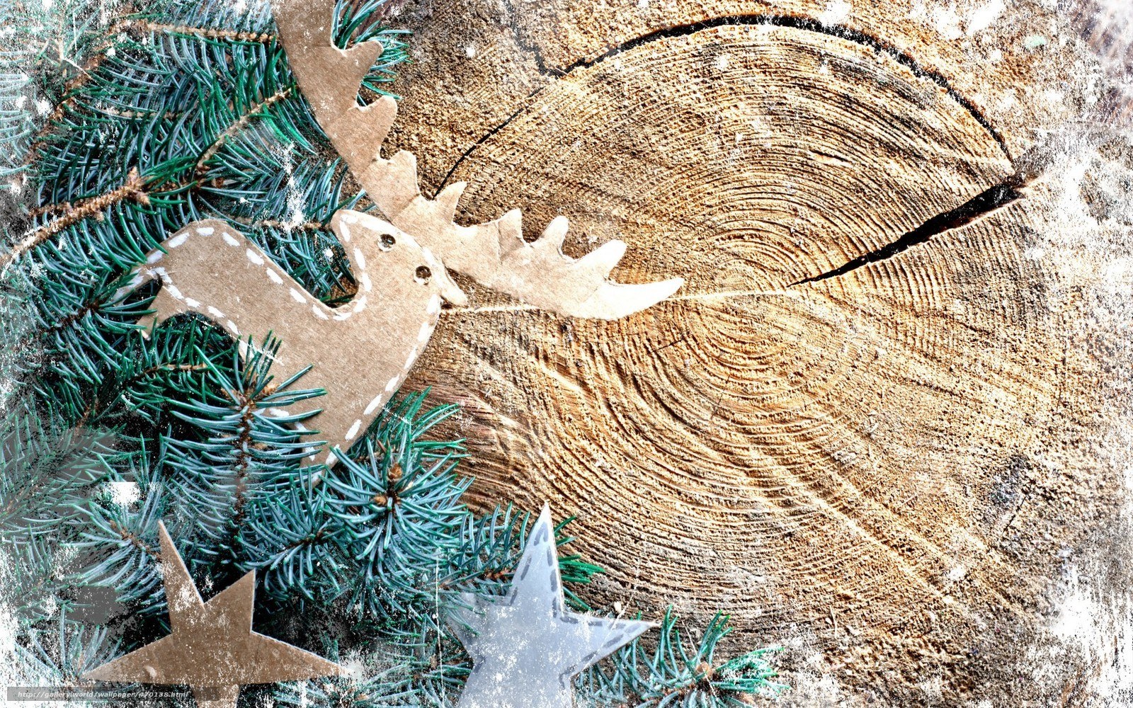 Christmas deer on wood