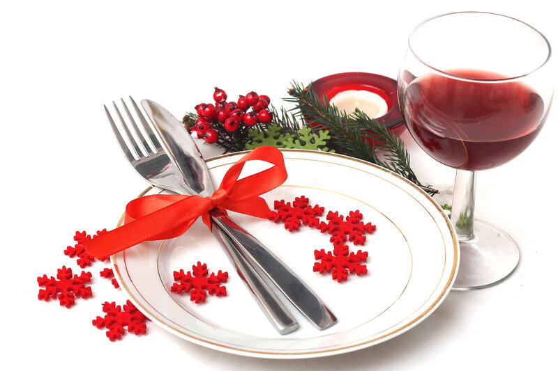 Christmas Dinner Setting — White