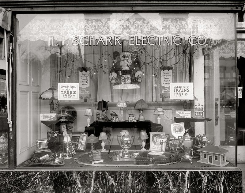 Christmas display at H.I. Scharr Electric Co.