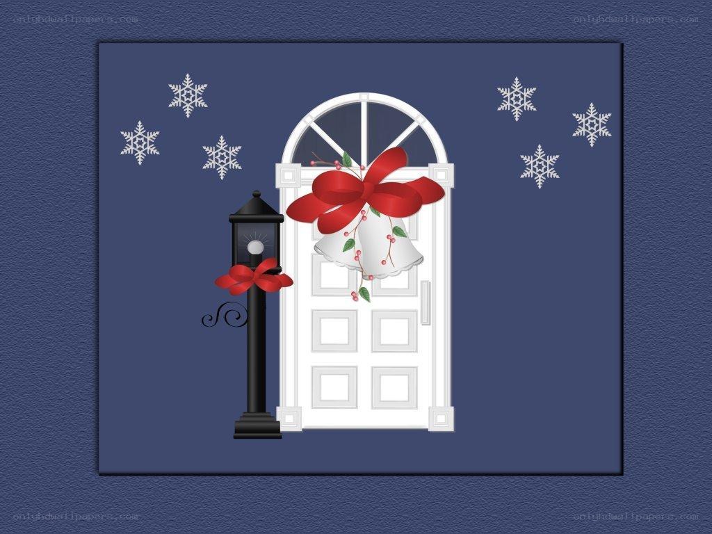 Christmas door with bells