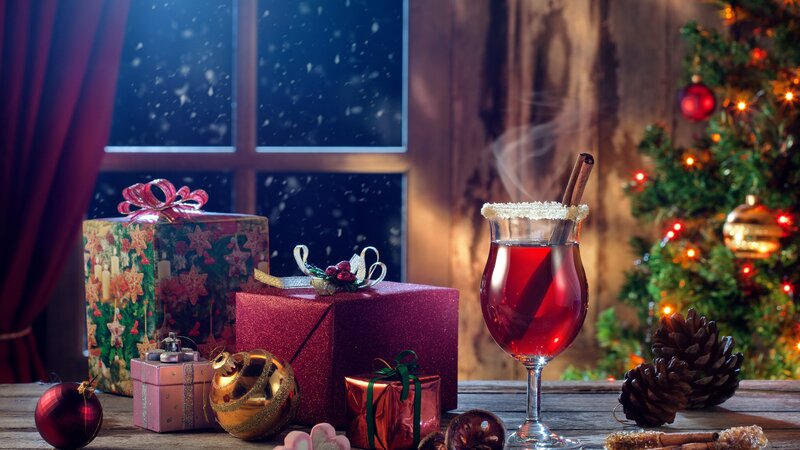 Christmas Drink with Gifts
