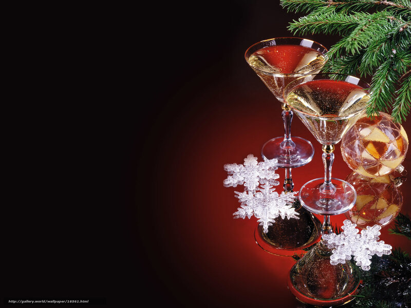 Christmas drinks and decorations