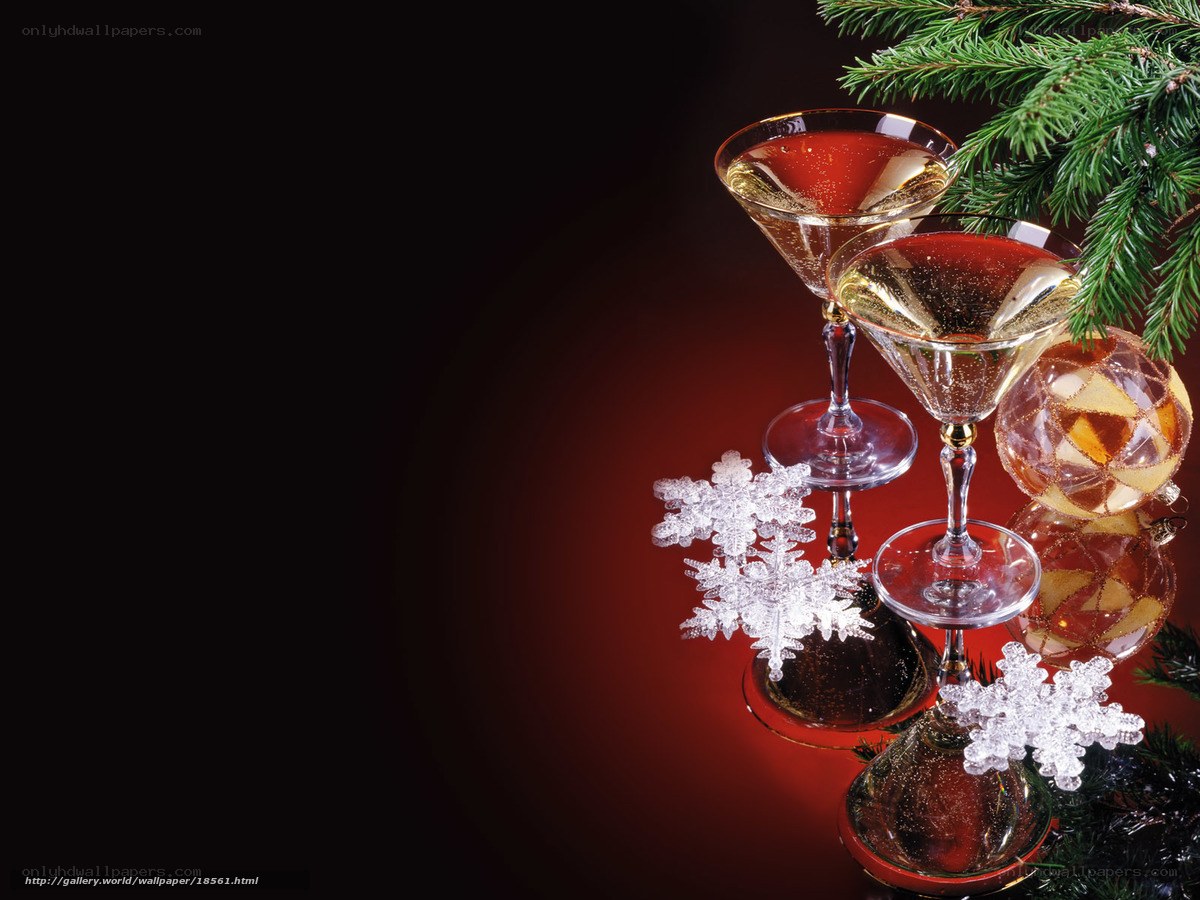 Christmas drinks and decorations
