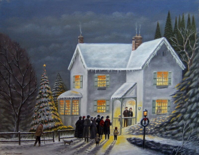 Christmas Eve at a Snowy Home