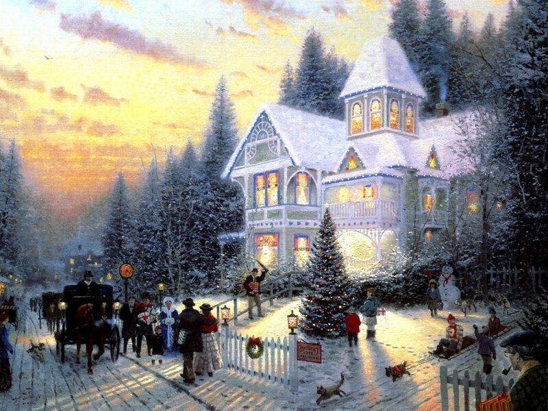 Christmas Eve in a Snowy Town