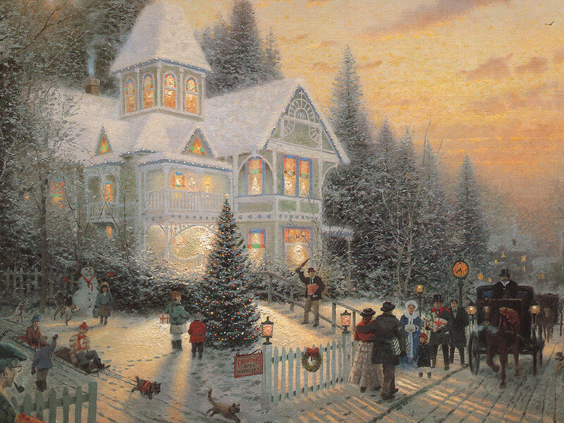 Christmas Eve in a Snowy Town