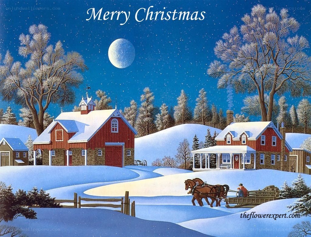 Christmas farm scene