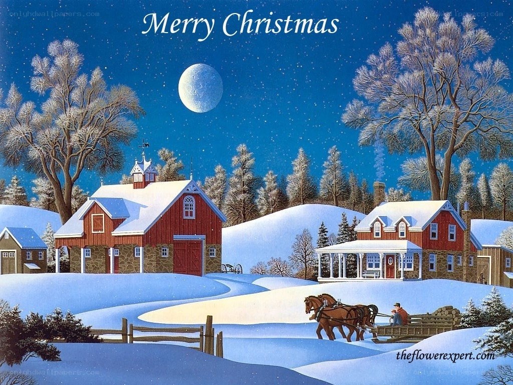 Christmas farm scene