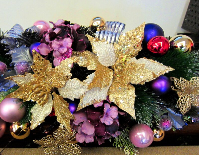 Christmas Floral Arrangement — Gold